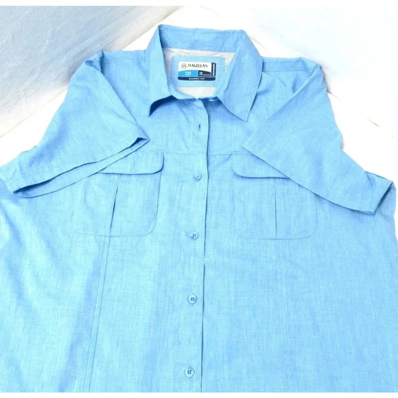 Magellan Outdoors Mens Shirt Fish Gear Classic Fit Moisture Wicking Size 1X Blue - Picture 5 of 7